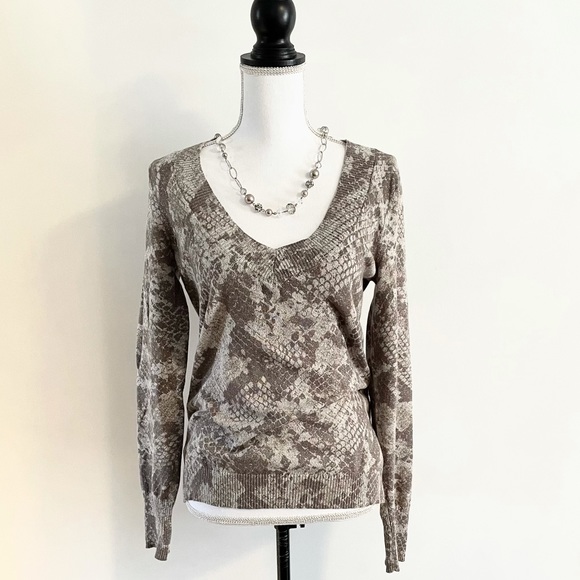 Women’s Express V-Neck Metallic Sweater - Picture 2 of 16